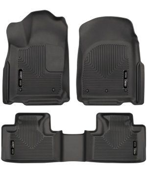 Dodge Durango Floor Liners - Front + 2nd Seat - Husky Liners - Weatherbeater - Black - `16-`22 Dodge Durango Floor Liners - Front + 2nd Seat - Husky Liners - Weatherbeater - Black - `16-`22